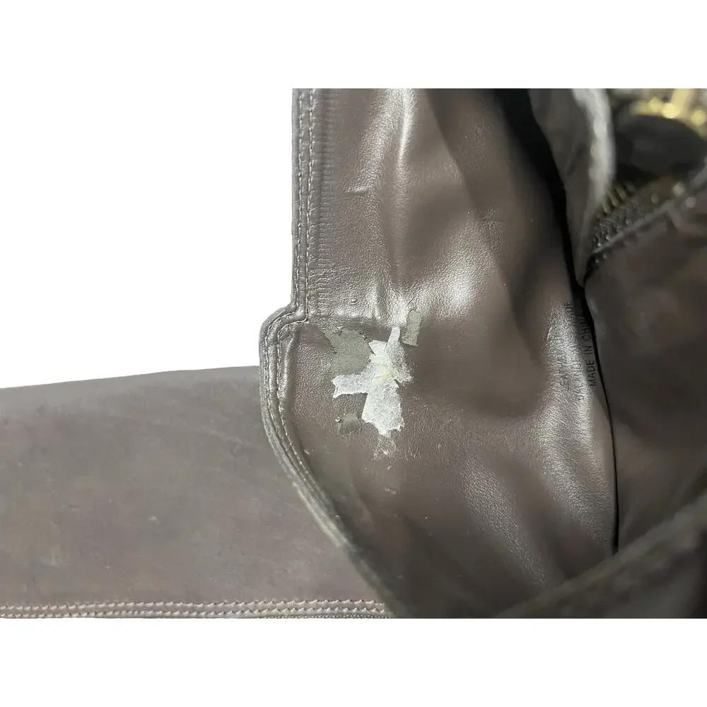 ENZO ANGIOLINI Easayin Leather Knee High Zip Riding Boots Size 7
